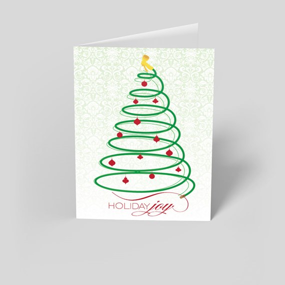 Christmas tree design with ornaments and text
