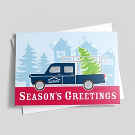 Truck Tree Roofing Holiday Card