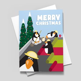 Penguin Celebration Roofing Card