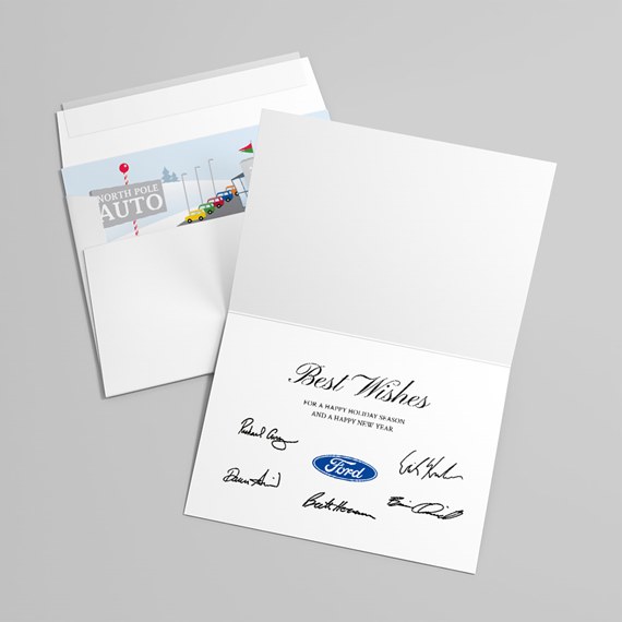 holiday card with illustration and text