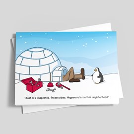 Frozen Pipes HVAC Holiday Card