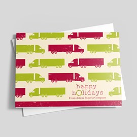 Busy Semi Trucks Christmas Card