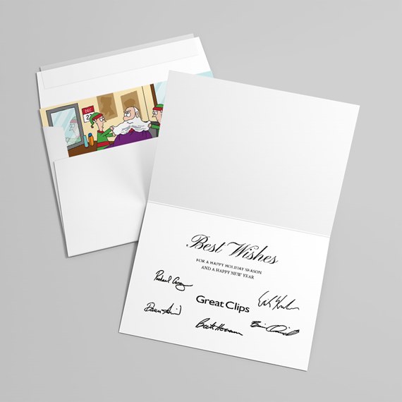 greeting card with cartoon illustration and text