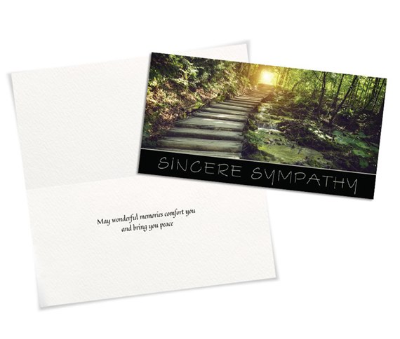sympathy card with photo placeholder and text area