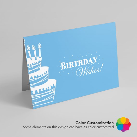 birthday card with cake and text placeholder