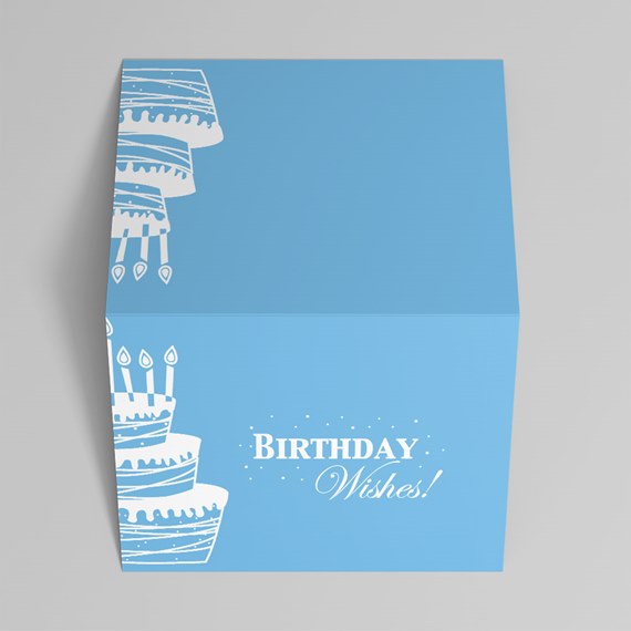 birthday card with cake illustration and text