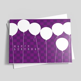 Purple Floats Birthday Card