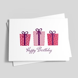 Red Gifts Aplenty Birthday Card