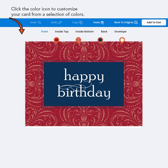 decorative birthday card with photo area