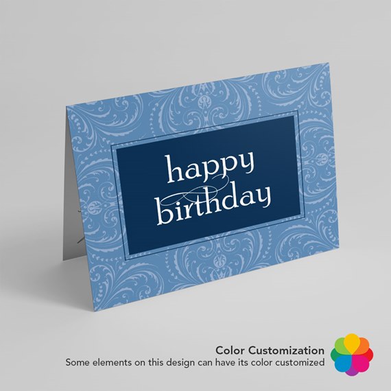 birthday card with decorative background and text area