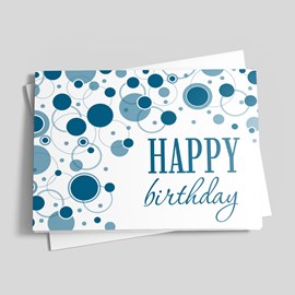 Geometric Blue Birthday Card