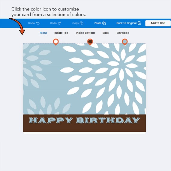 birthday card with floral pattern and text placeholder