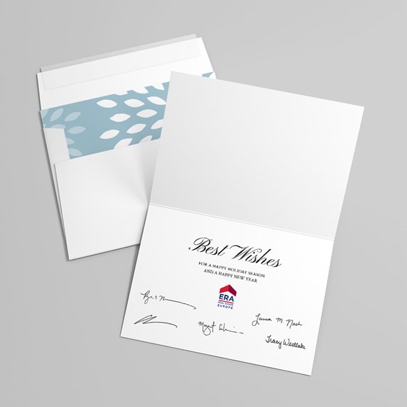 greeting card with customizable text area and photo placeholder