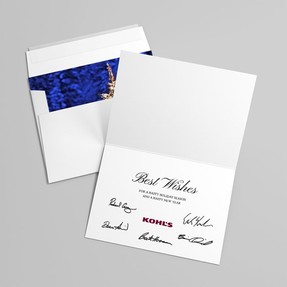 holiday greeting card with photo area and text