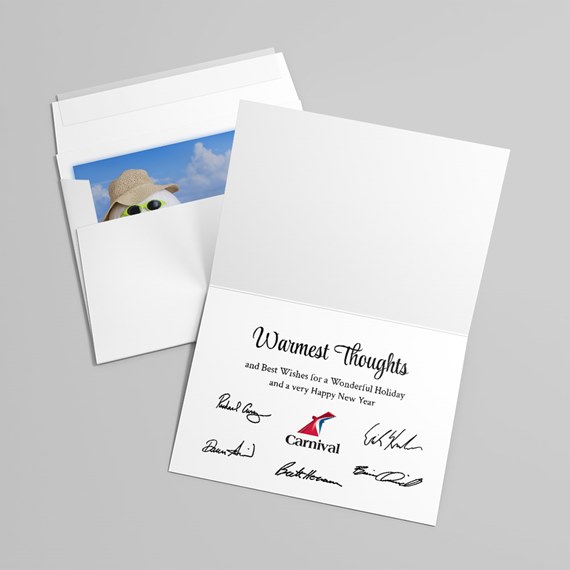 greeting card with customizable text area and photo placeholder