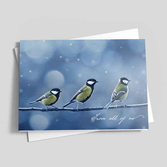 birds on a branch with a customizable text area