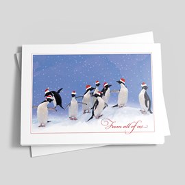 Holiday Penguin Party Card