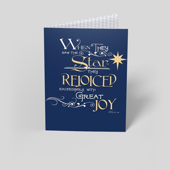 greeting card with elegant typography and star graphic