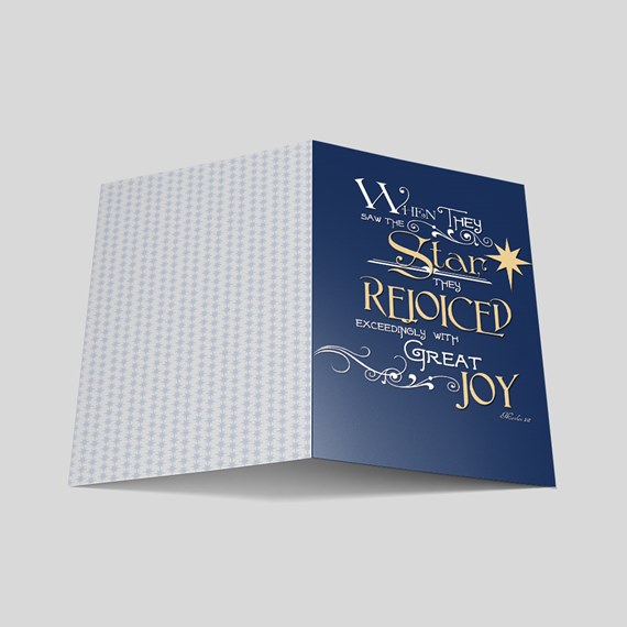 greeting card with text and star design