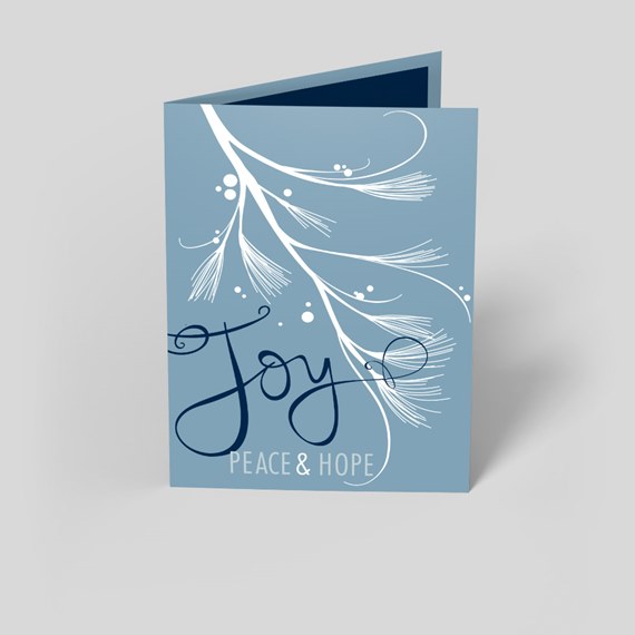 greeting card with branch design and text
