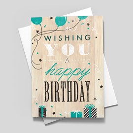 Rustic Wood Birthday Card