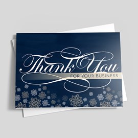 Blue Thank You Holiday Card