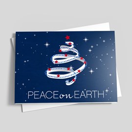 Peace Swirl Tree Holiday Card