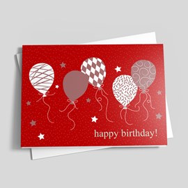 Bright Red Birthday Card