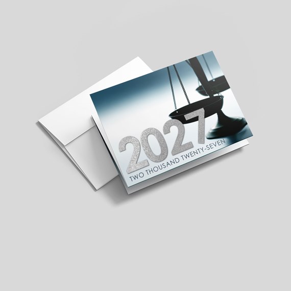 greeting card with year 2027 and text placeholder