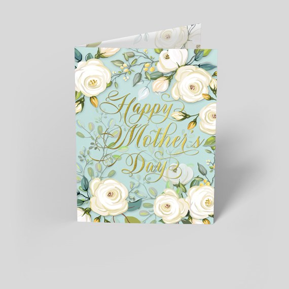 floral greeting card with photo area