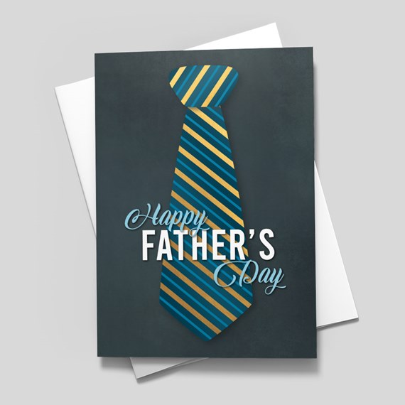 illustrated tie with text, photo placeholder