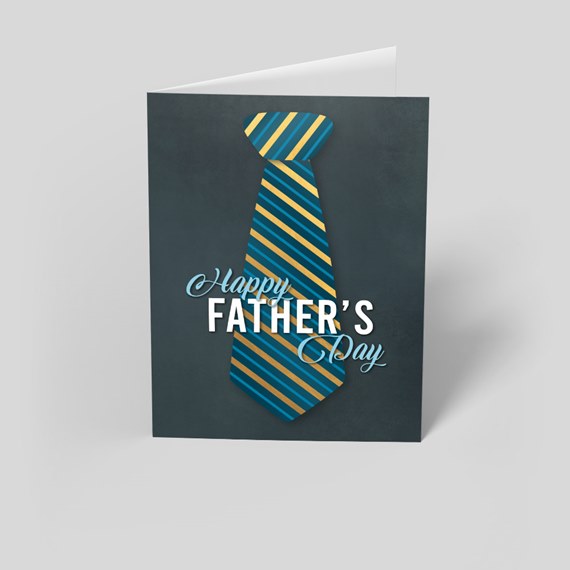 Father's Day card with tie illustration and text