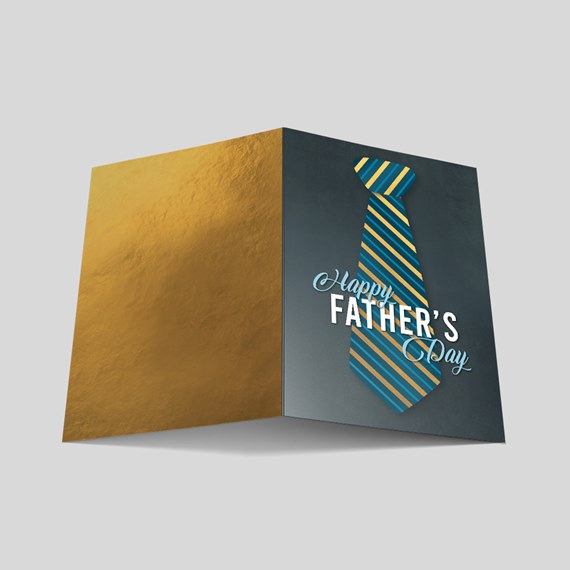 greeting card with tie design and customizable text area
