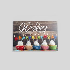 Birthday Cupcake Wishes Postcard