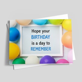 Balloon Message Birthday Card