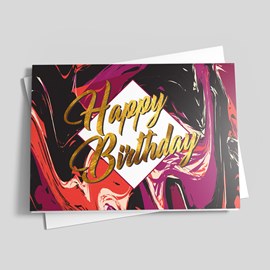Abstract Paints Birthday Card