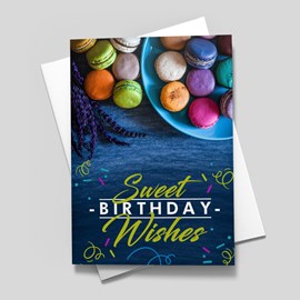 Colorful Macarons Birthday Card