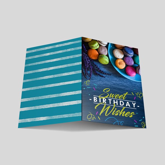 Colorful Macarons Birthday Card