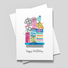 Gift Tower Birthday Card