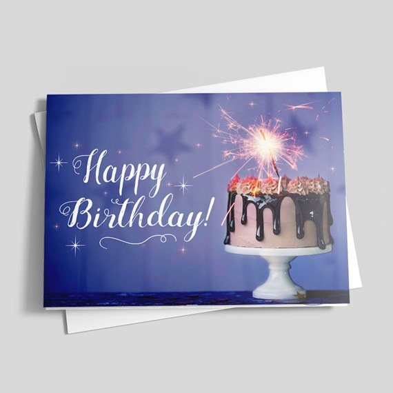 Sparkling Cake Birthday Card