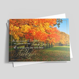 Autumn Walk Thanksgiving Card