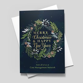 Midnight Wreath Christmas Card