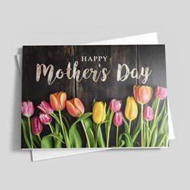 Colored Tulips Mother's Day Card