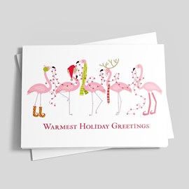Flamingo Party Holiday Card