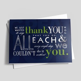 Every Single Day Thank You Card