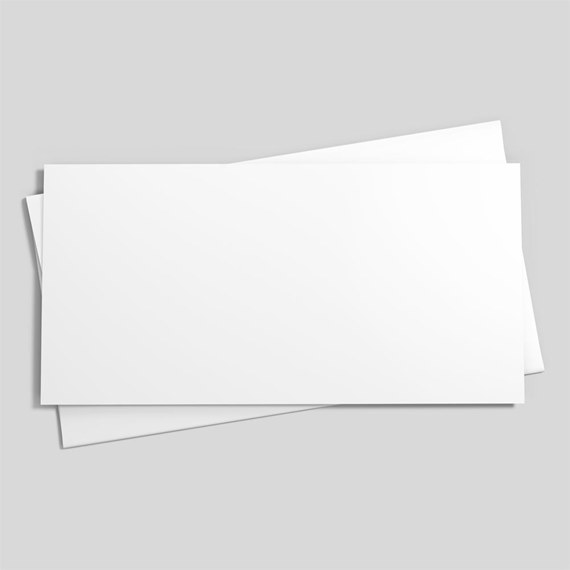 two blank white cards stacked