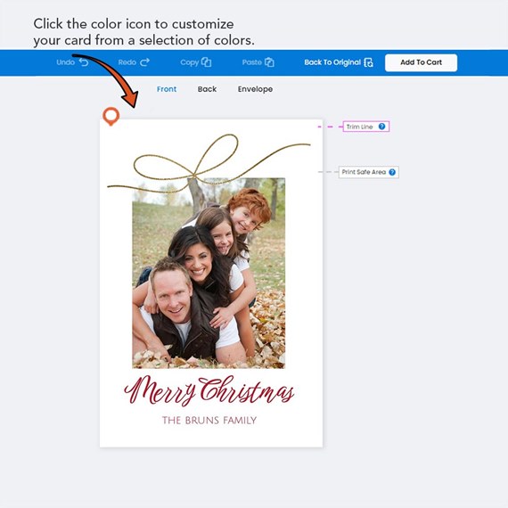 photo placeholder with decorative bow and text
