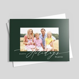 Forest Green Photo Holiday Card