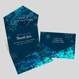 Blue Gradient Seal and Send Christmas Card