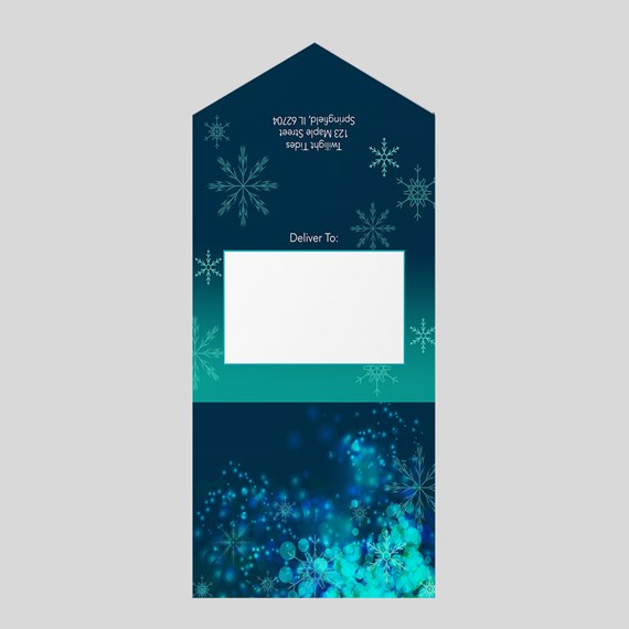 gift tag with snowflakes and photo placeholder